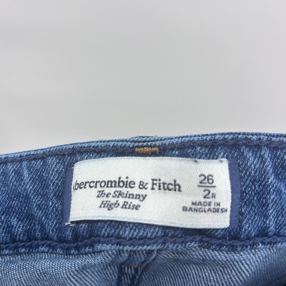 Abercrombie & Fitch The Skinny High Rise‎ Ripped Distressed Blue Jeans 26x28 - Picture 7 of 7
